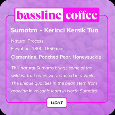 Bassline Coffee Sumatra Kerinci Kersik Tuo light roast